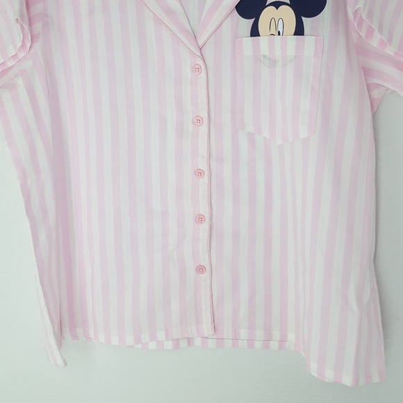 Mickey Mouse Bubblegum Stripped Fancy Pajama Set - Picture 6 of 11